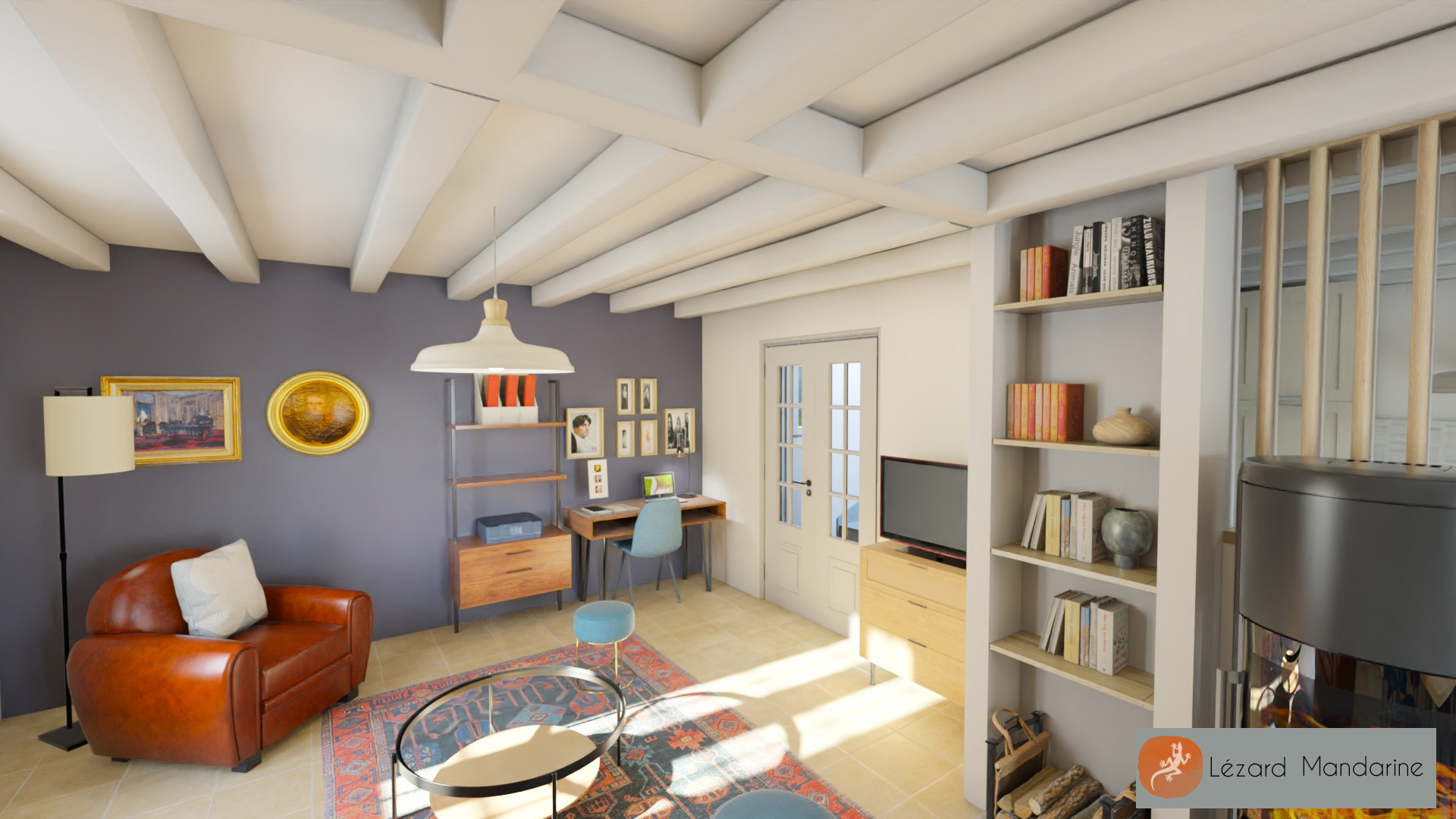 Visuels Déco 3D pour une villa à Crolles - Lézard Mandarine